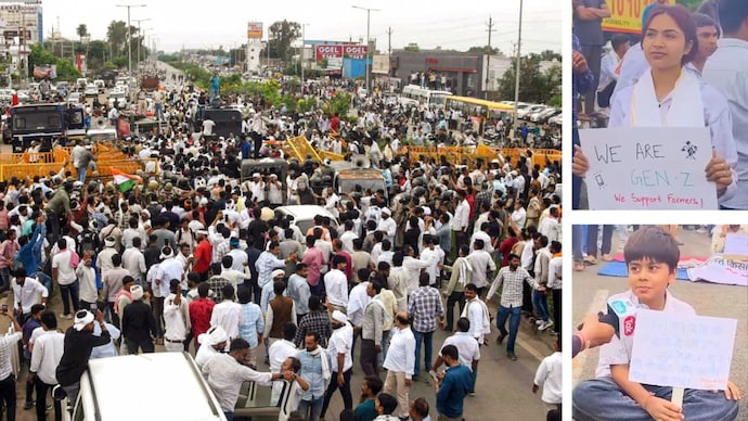 Several Gen Z supporters turned up to support the protesting farmers gathered in Bhopal's outskirts. (Images: PTI/MP Tak)