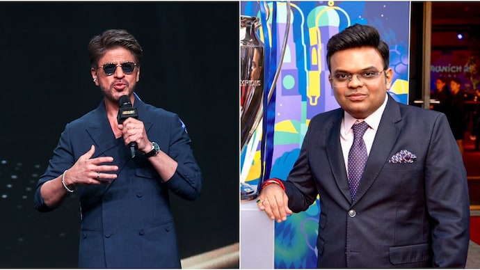 Shah Rukh Khan and Jay Shah (PTI Photos) Shah Rukh Khan and Jay Shah