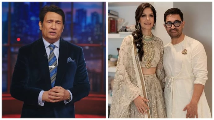 Shekhar Suman (L) called Aamir Khan and Gauri Spratt's (R) wedding a perfect example of Vasudhaiva Kutumbakam. Shekhar Suman jokes about Aamir Khan's third wedding, calls it a triple engine