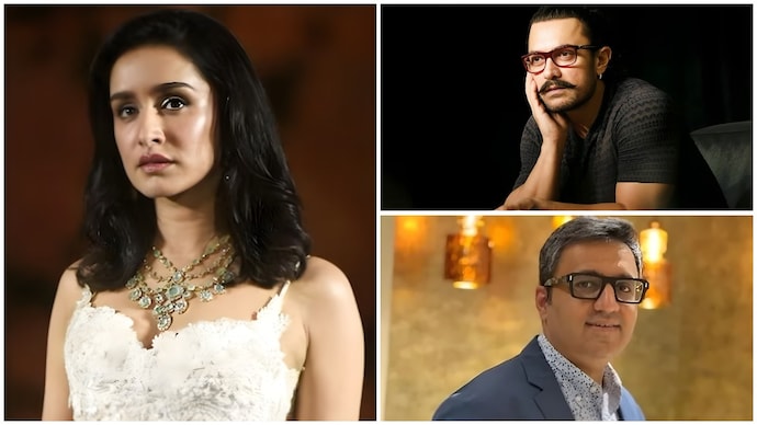 Shraddha Kapoor (L) still remains attached to Ashneer Grover (Bottom right) biopic as actor-producer, earlier featuring Aamir Khan (Top right) in the lead role. Shraddha Kapoor hunts for new lead as Aamir Khan steps out of Ashneer Grover biopic
