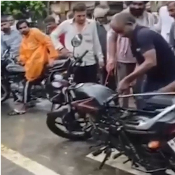UP man stops bike mid-ride after finding snake hiding inside, dramatic rescue follows