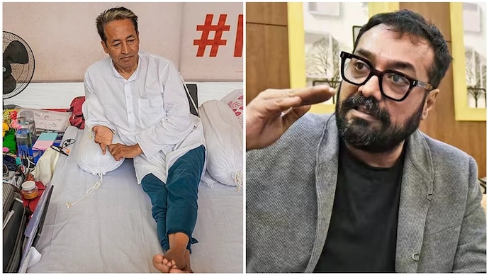 Anurag Kashyap (R) stands in solidaity with Sonam Wangchuk (L). Anurag Kashyap (R) stands in solidaity with Sonam Wangchuk (L).