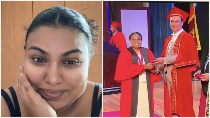 Sri Lankan woman watches 56-year-old mother receive Master's degree, gets emotional