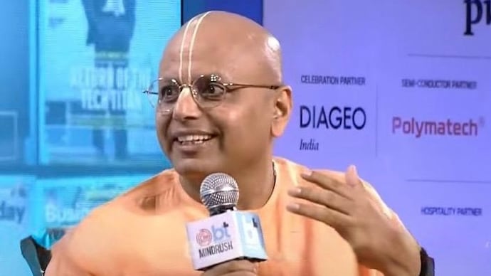 Swami Gaur Gopal Das at BT Mindrush 2025. (Photo: YouTube)