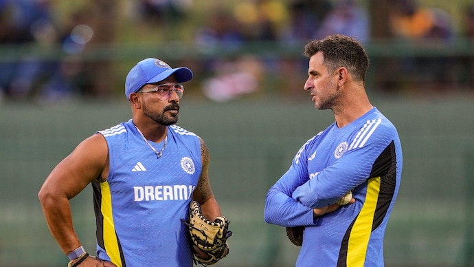T Dilip (left) is likely to be sacked from his role as India fielding coach. (PTI Photo) T Dilip