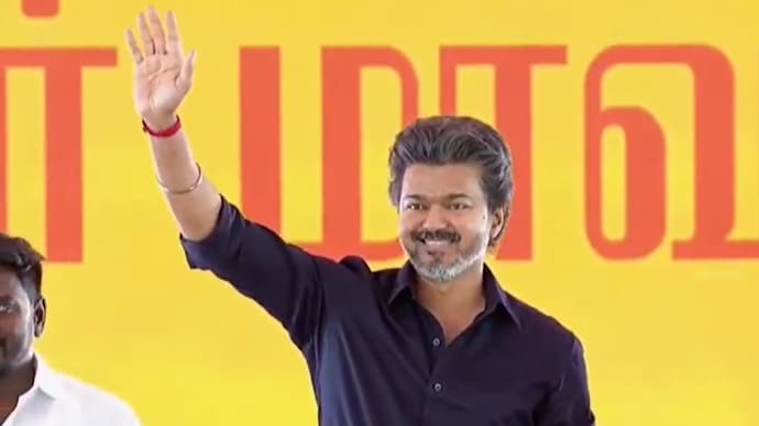 Tamil Nadu Chief Minister Vijay in Karur on Friday