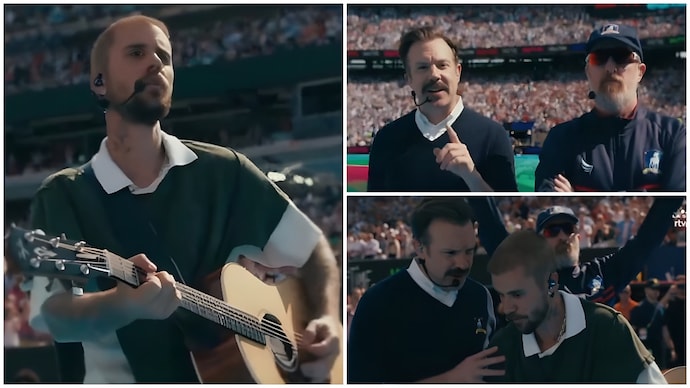 Ted Lasso, Coach Beard share FIFA World Cup halftime stage with Justin Bieber. Watch