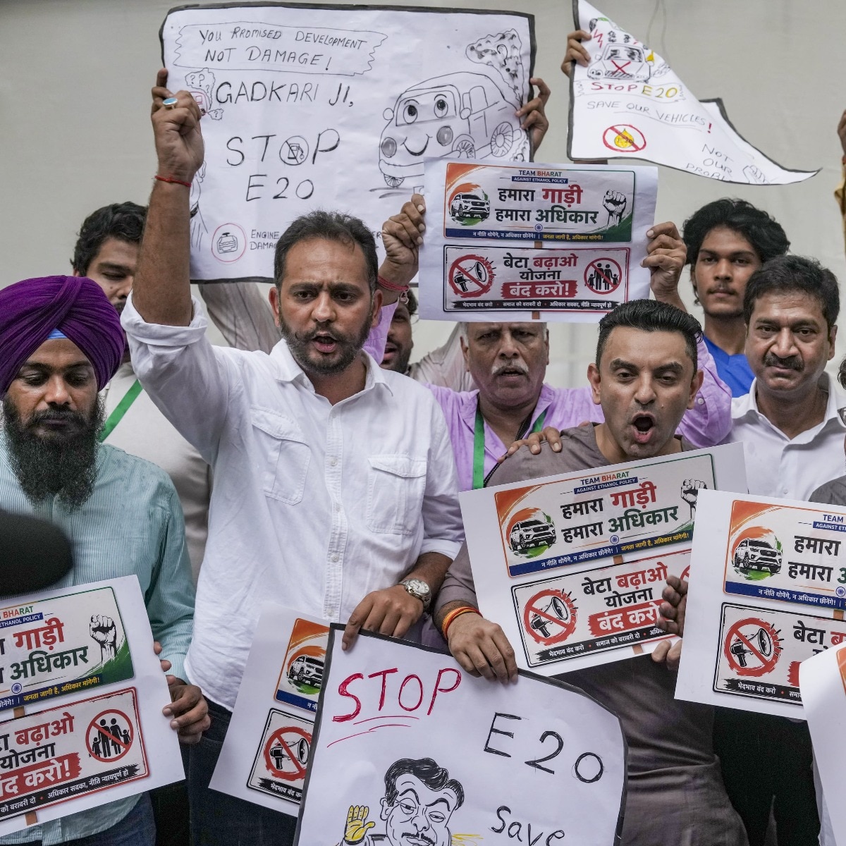 What was a hardcore BJP supporter doing at E20 petrol protest in Delhi?
