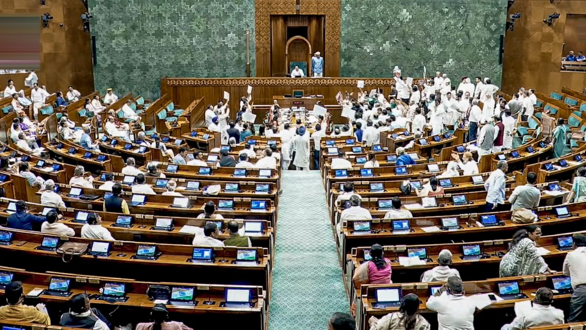 Monsoon session opens in chaos as Opposition protests stall Parliament