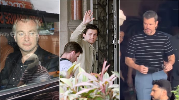 Christopher Nolan (L), Tom Holland and Matt Damon (R) land in Mumbai. (Credit: Yogen Shah) The Odyssey