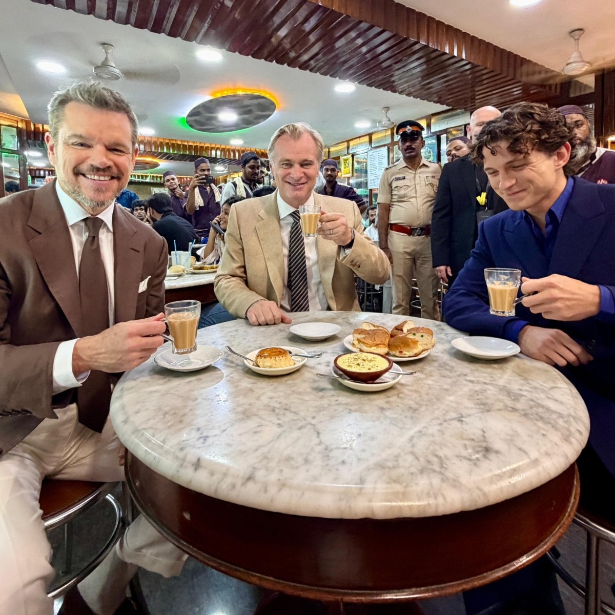 The Odyssey Mumbai screening: Christopher Nolan, Tom Holland, Matt Damon grab chai