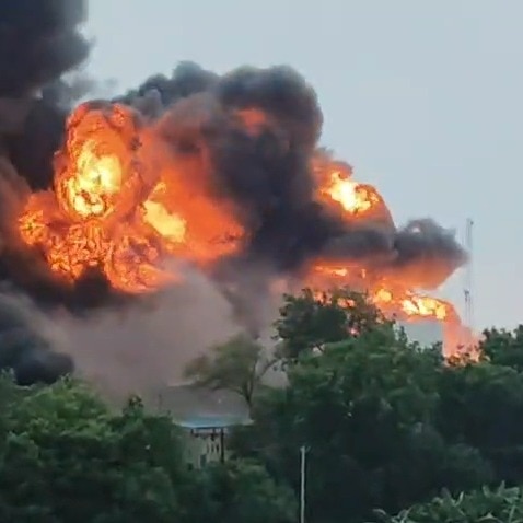 Video: LPG tanker crashes into divider, catches fire in seconds at UP toll; 4 dead