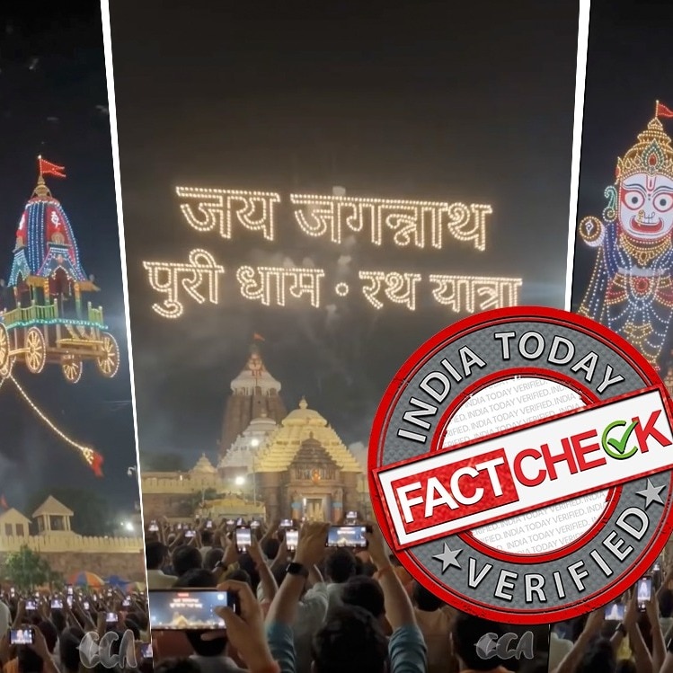 Did a drone show light up Jagannath Temple before Rath Yatra? It's AI