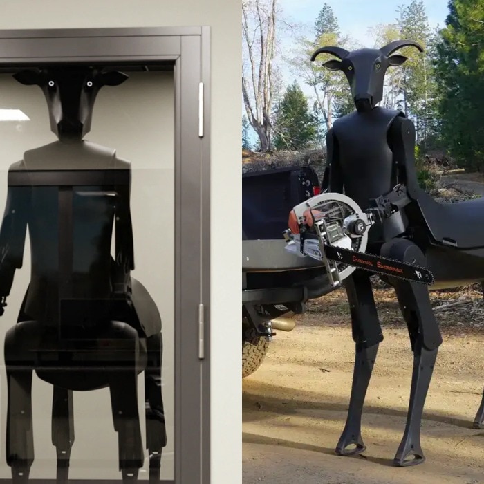 Robot with horns and chainsaw goes viral, company says it is here to help humans
