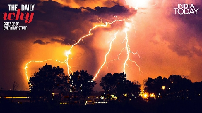 Trees stand in an open field as lightning splits the sky behind them. Tall, moist, and pointed at every tip, a living tree is one of the most dangerous place to shelter when a storm arrives. (Photo: Unsplash)