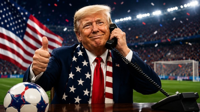 Trump intervened in the Balogun red-card controversy by calling FIFA and seeking a review of the decision. (AI image)