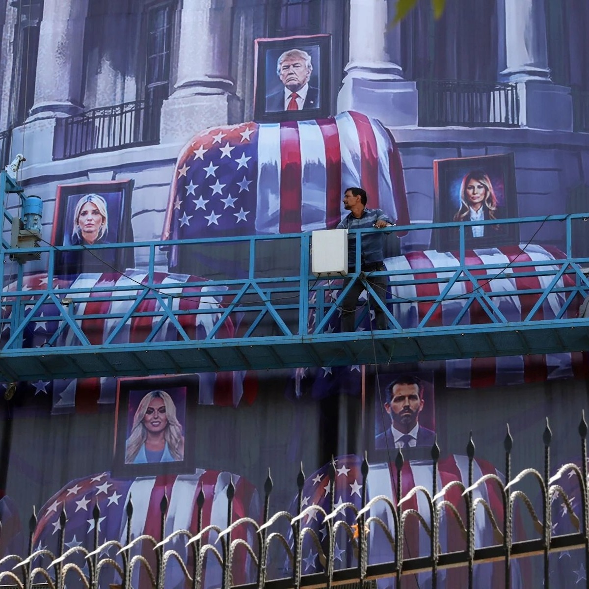 Iran puts up 'Blood for Blood' billboard showing Trump, Melania, children in coffins