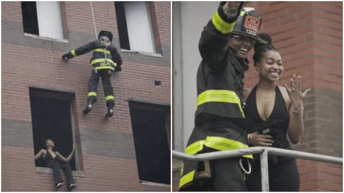 US firefighter's proposal to girlfriend during rescue drill is too wholesome to miss