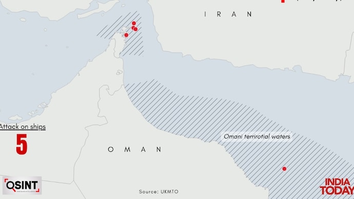 Iran has struck 5 vessels crossing Hormuz using US-designated route since July 7