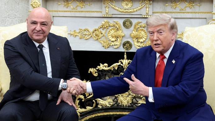 US President Donald Trump shakes hands with Lebanese President Joseph Aoun during their meeting in the Oval Office at the White House in Washington DC. (Photo: Reuters)