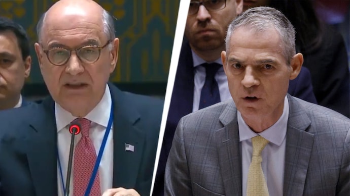 US walks out at UN meeting to protest France's criticism of Trump administration's human rights record.