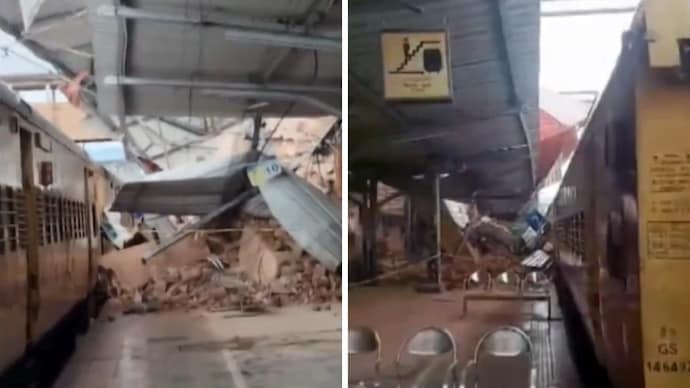 Visuals aired on television channels after the collapse showed that more than half of the vertical section of the 20-25 metre-tall structure had fallen on to platform two.