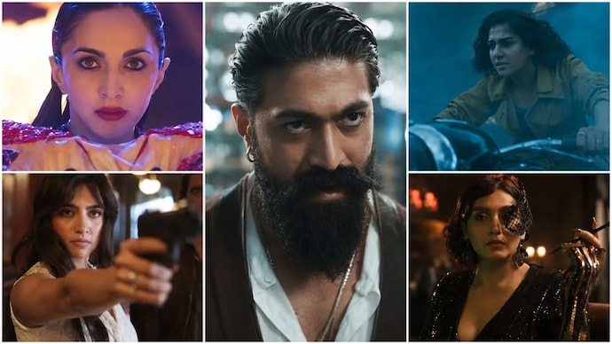 Yash and the leading ladies of Toxic: A Fairytale for Grown-Ups. Yash