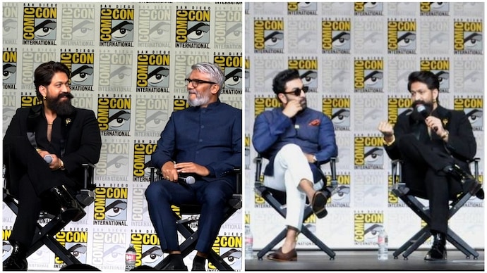 Yash and Ranbir Kapoor with Ramayana team at San Diego Comic-Con 2026.