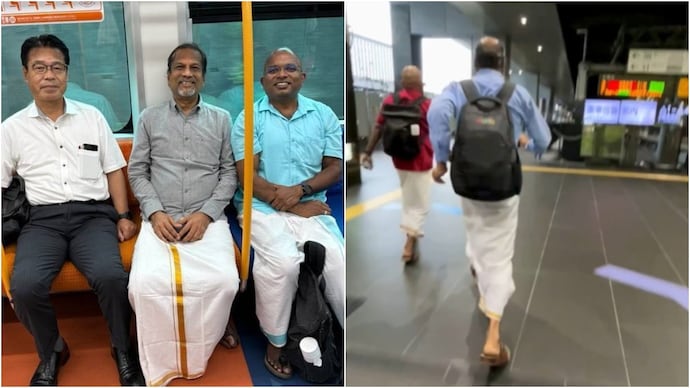 Zoho CEO Sridhar Vembu wore a veshti in Japan, (Photo: X) zoho
