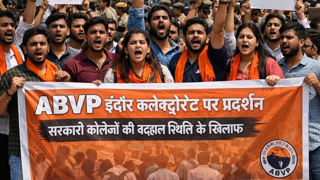 ABVP workers enter Indore collectorate over poor facilities in MP govt colleges