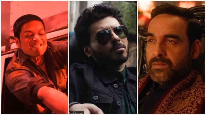 A still of Ali Fazal (L), Divyenndu Sharma (M), Pankaj Tripathi (R) from Do Numbari track.