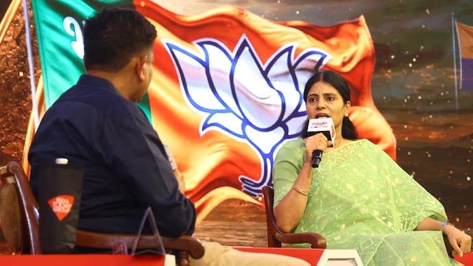 Union Minister Anupriya Patel. (Photo-ITG) 'पंचायत आजतक' में हर विवाद पर बेबाकी से बोलीं अनुप्रिया पटेल