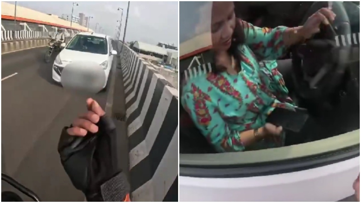 Bhopal biker spots woman stuck in car with flat tyre, his wholesome gesture goes viral