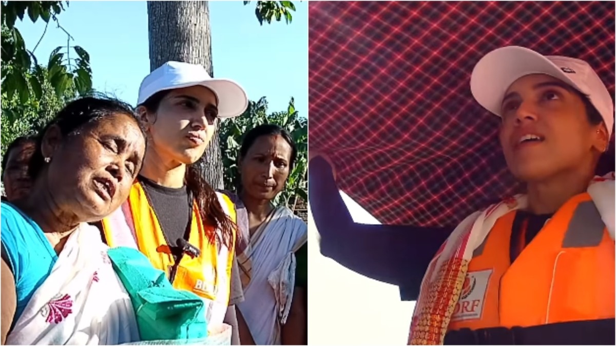 भूमि पेडणेकर ने असम के शिवसागर में बाढ़ पीड़ितों से मुलाकात की और राहत सामग्री वितरित की
