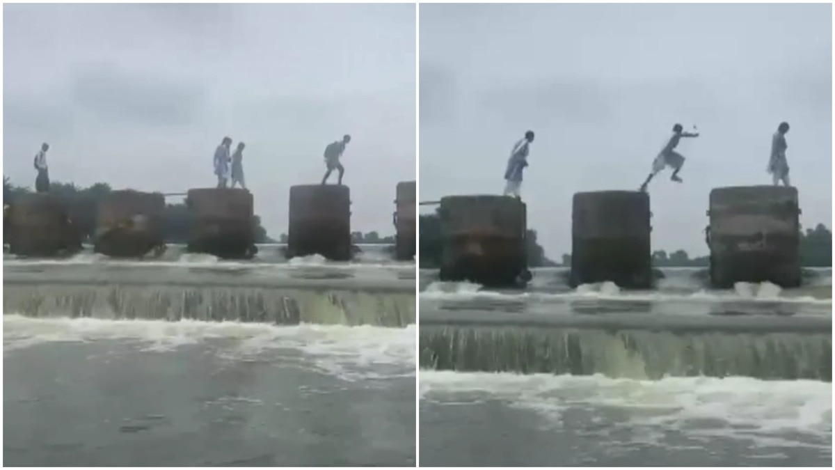Children hop across dam on way to school in Madhya Pradesh, video sparks outrage