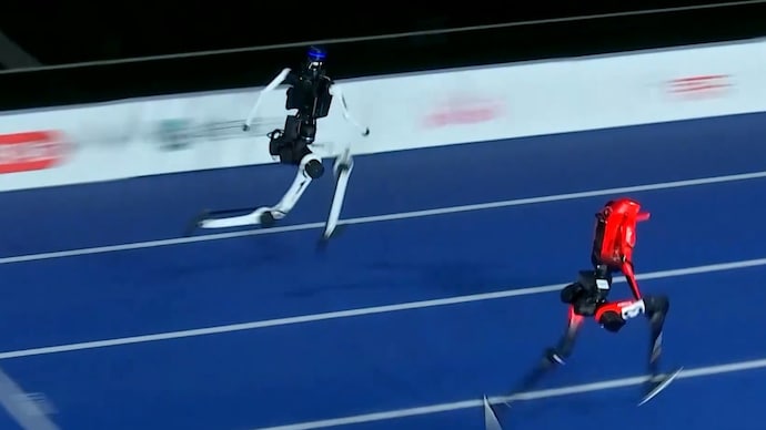 Chinese humanoid robot has stunned spectators at the World Humanoid Robot Games in Beijing by completing the 100 metres in just 9.39 seconds. ( Photo- X/@reuters)