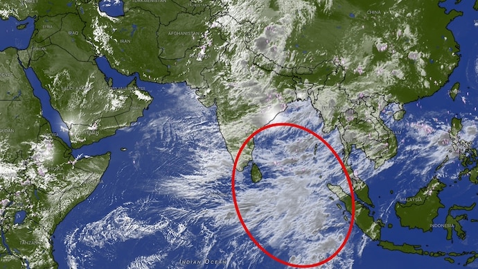 Cloud buildup over Indian Ocean