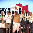 Congress President Mallikarjun Kharge at a party event in Goa on Monday. Congress President Mallikarjun Kharge at a party event in Goa on Monday.