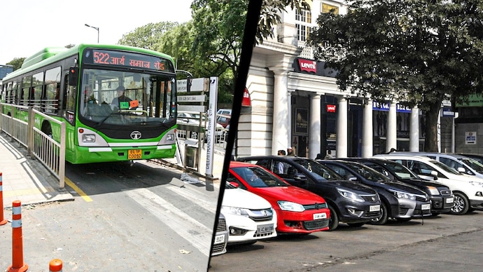 The Master Plan for Delhi, 2047, was notified in the Gazette of India on August 20, proposing dynamic parking charges and agencies to explore BRTS on identified routes. (Images: India Today, Getty Images) delhi master plan 2047 dynamic parking brts bus rapid transport system congested areas public transport policy mobility