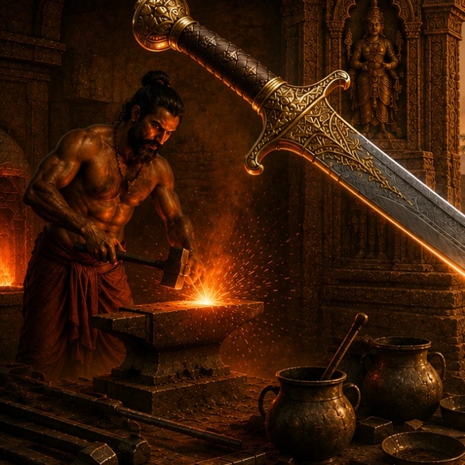 India’s famed wootz steel travelled to Arabia, where its blades became celebrated as Damascus steel. (Image: AI-generated/ India Today)