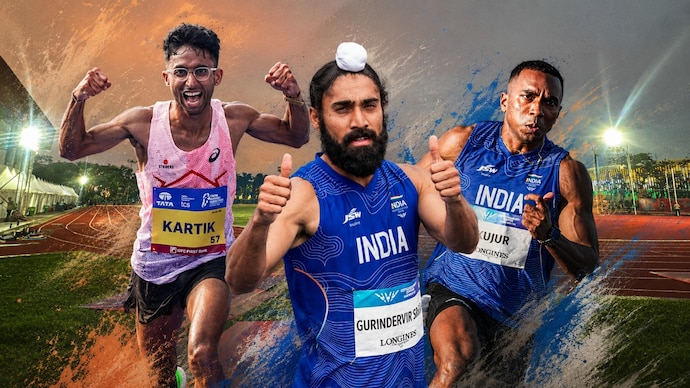 Several top Indian athletes will use the Continental Tour as their Asian Games prep. (Photo: PTI) Kartik Karkera,Gurindervir Singh, Animesh Kujur, World Athletics Continental Tour 2026