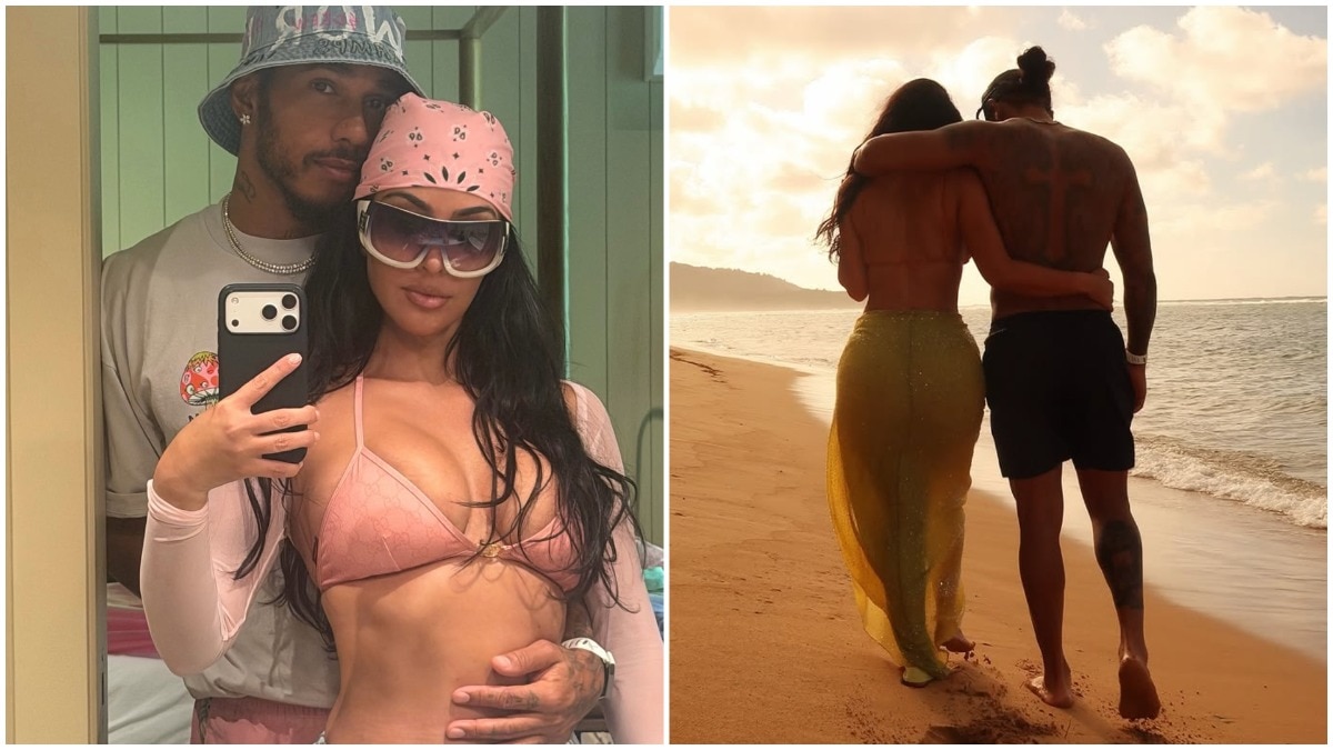 Beach walks to surfing: Inside Kim Kardashian, Lewis Hamilton's cosy vacation pics