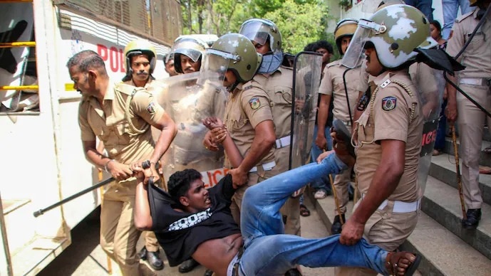 Kerala LLB students protest after some scores rise from 26 to 35 after re-evaluation