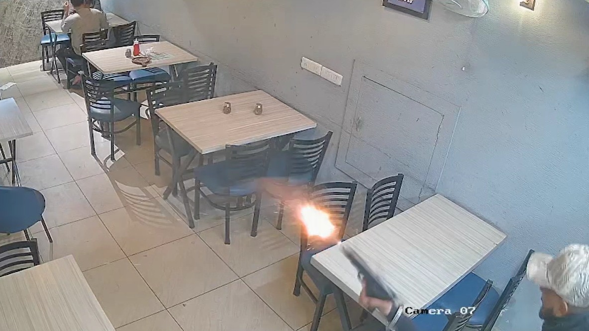 3 shots in 3 seconds: Gunman fires at Ludhiana pizza shop, attack caught on camera