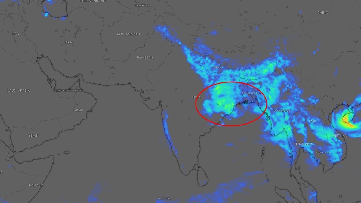 A satellite image shows the weather system over India. (Photo: Windy) Monsoon revival in first week of September: New rain system building up