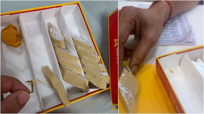 Mumbai man finds rusty metal pin in kaju katli