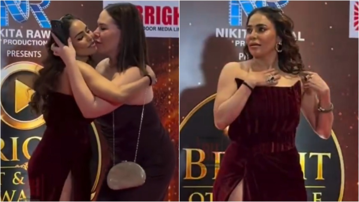 Nikita Rawal addresses viral incident after female fan kisses her on red carpet