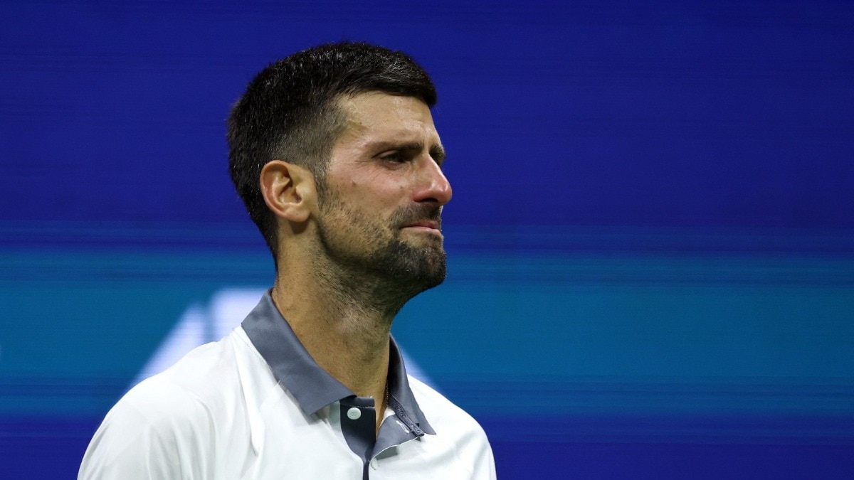 Djokovic broke down in tears as Navone took control in the fifth. (Photo: AFP) Novak Djokovic, US Open 2026