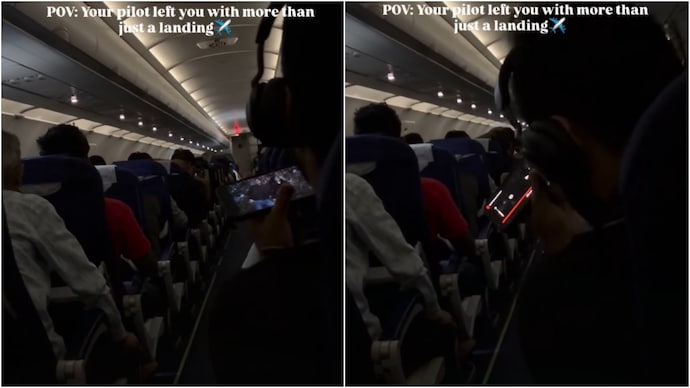 An IndiGo pilot's special poetic announcement during a landin is viral. (Photos: Instagram/@thesantheory) plane