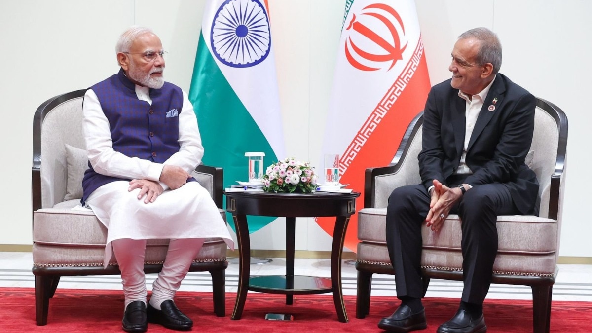 PM Modi held talks with Iranian President Masoud Pezeshkian on the sidelines of the Shanghai Cooperation Organisation (SCO) summit in Bishkek. PM Modi held talks with Iranian President Masoud Pezeshkian on the sidelines of the Shanghai Cooperation Organisation (SCO) summit in Bishkek.